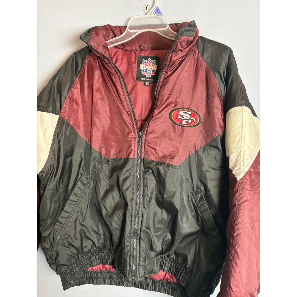 Vintage 90s Lee Turbo Zone San Francisco 49ers Puffer Jacket Maroon Men’s L